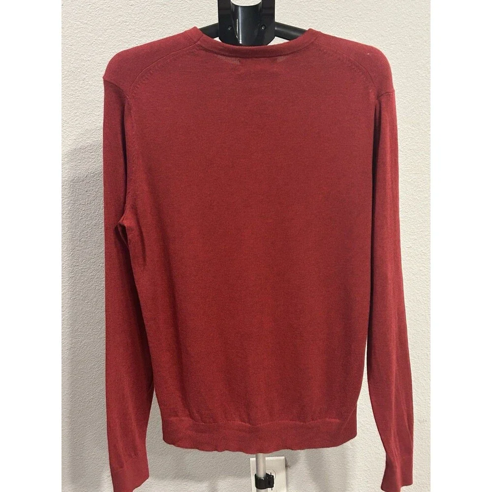 Banana Republic Sweater Mens M Red Cashmere Blend Premium Luxe Yarn Crewneck EUC
